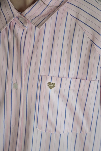愛心銀標小可愛澎袖條紋襯衫（咩冷同款）16