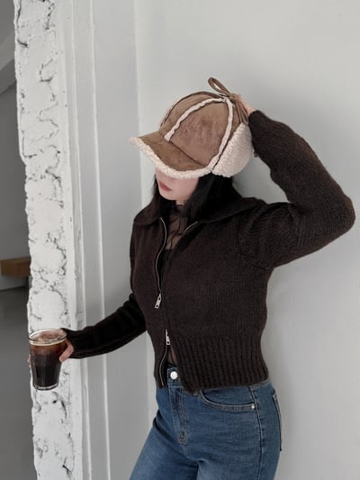 熱賣款QQ羊羔毛小臉飛行帽3