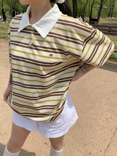 今年必備POLO領條紋上衣2