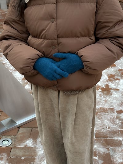 含羊毛針織手套（可露指）6