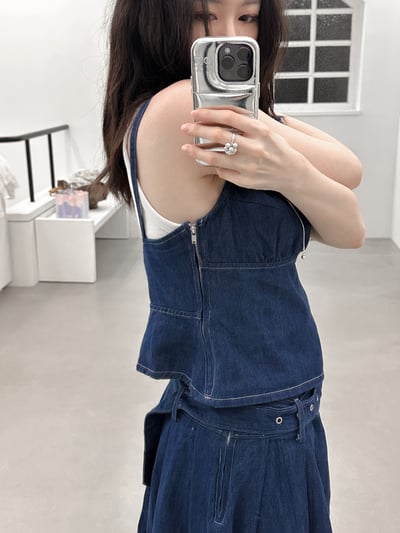 美背細肩牛仔背心（成套）6