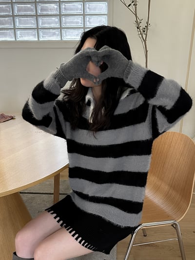 含羊毛針織手套（可露指）7