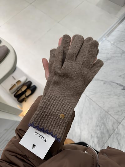 含羊毛針織手套（可露指）16