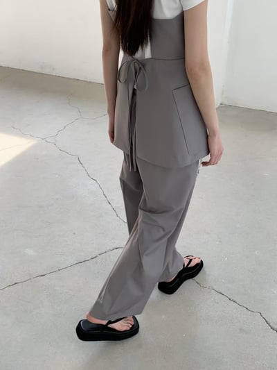 後綁腰質感西裝背心裙15