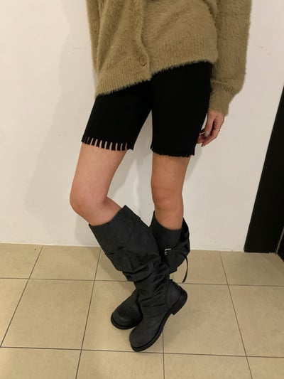 彈性超好流蘇針織短褲（含羊毛）1