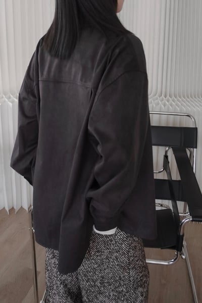 超柔順挺版麂皮襯衫（附綁帶）3