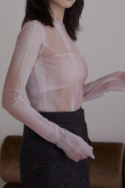 隨性渲染透膚上衣10