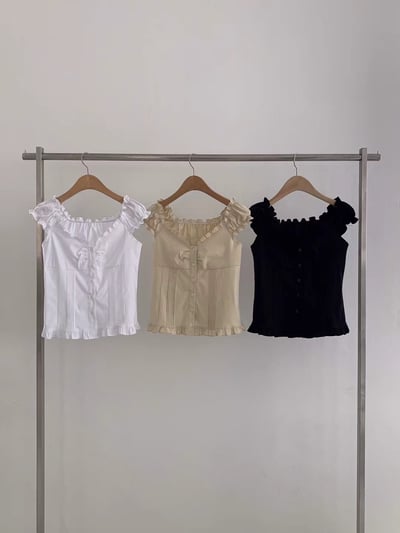 荷葉少女棉質背心上衣9