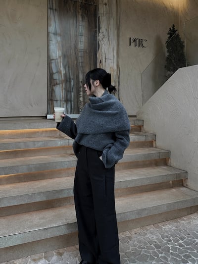 雙腰釦內磨毛西裝長褲8