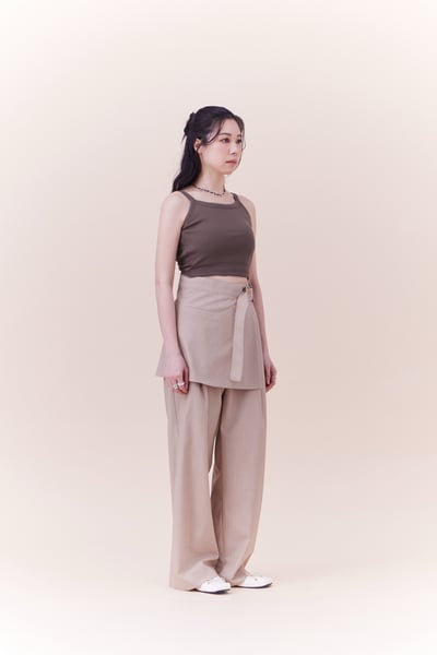 兩件式條紋西裝長褲裙17