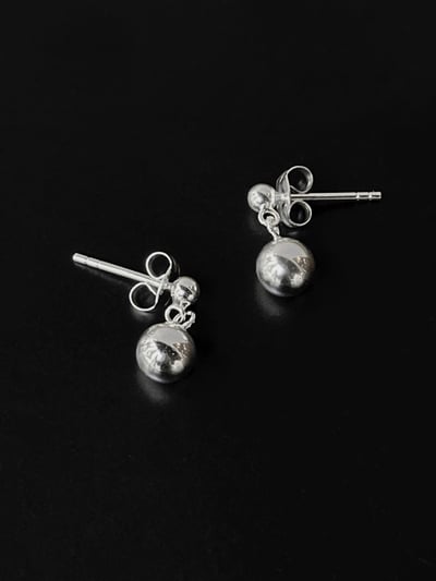 簡約垂墜925純銀耳針耳環1