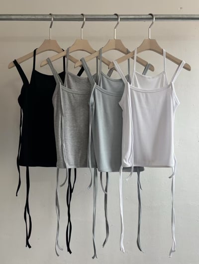 隨性綁帶假兩件背心6