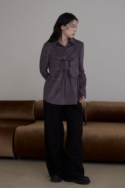 兩件式麂皮質感設計襯衫3