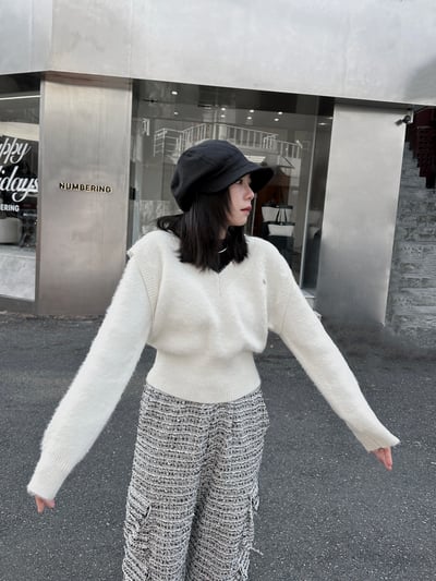 小金釦針織2way可拆式背心上衣2