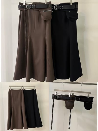 兩件式挺版棉質魚尾長裙S/M1