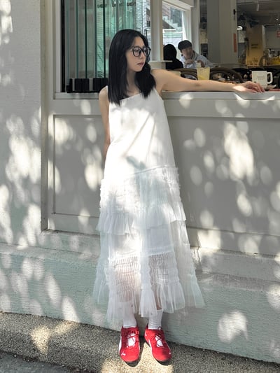 甜酷女孩細肩帶紗裙洋裝2