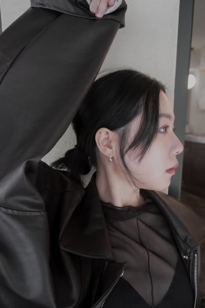 簡約垂墜925純銀耳針耳環2