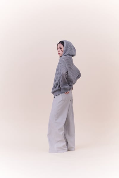 簍空針織休閒連帽外套4