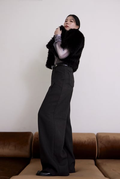 雙腰釦內磨毛西裝長褲5