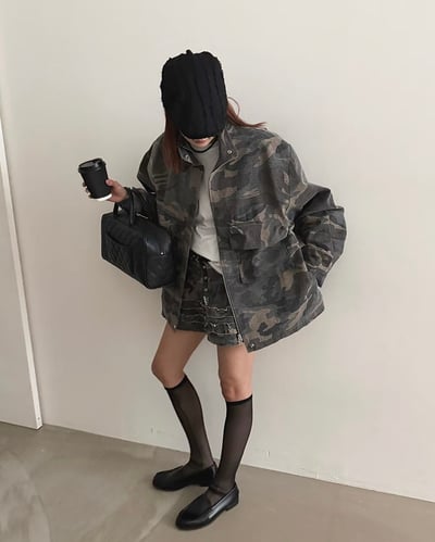 街頭迷彩落肩寬版外套7