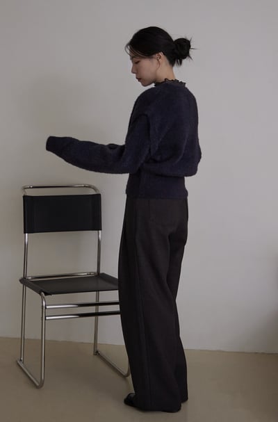 雙腰釦內磨毛西裝長褲7