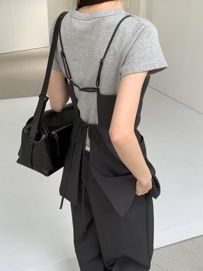 後綁腰質感西裝背心裙12