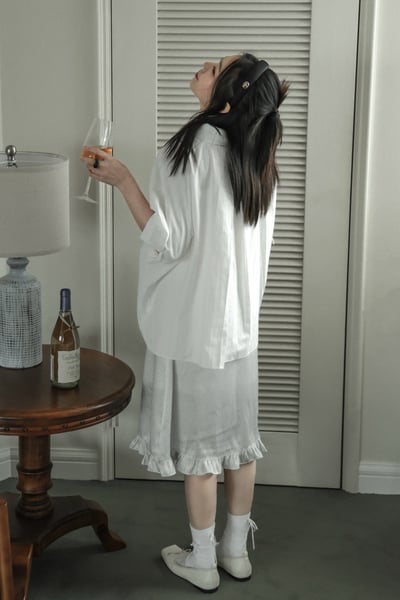 愛心銀標小可愛澎袖條紋襯衫（咩冷同款）11