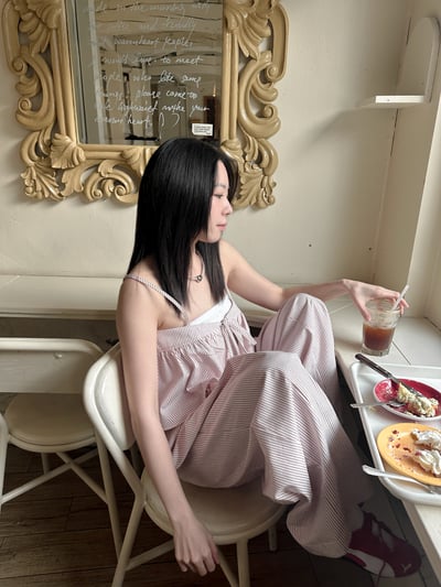 調整抽繩挺版條紋氣球褲（成套優惠）7