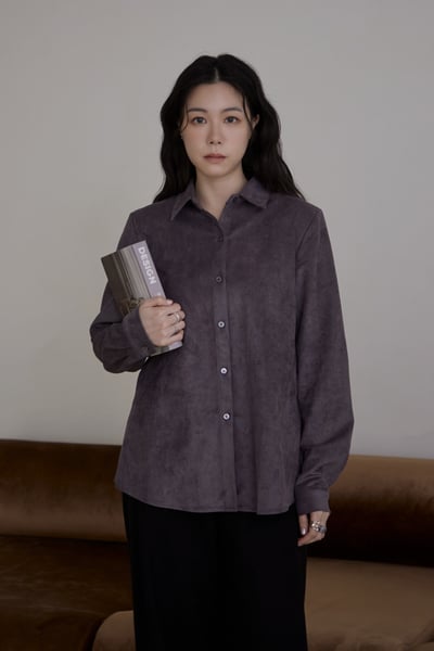 兩件式麂皮質感設計襯衫5