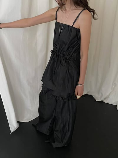 抽繩小口袋軟料牛仔背心8