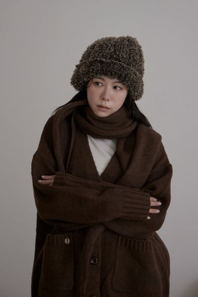 暖厚款柔毛2way小精靈帽6