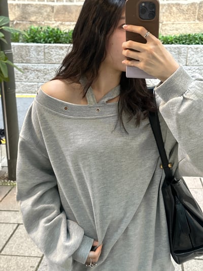 隨性斜肩/一字領兩穿大學踢5