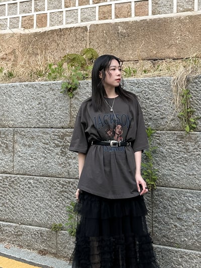 美式女孩印圖寬鬆柔棉T恤3