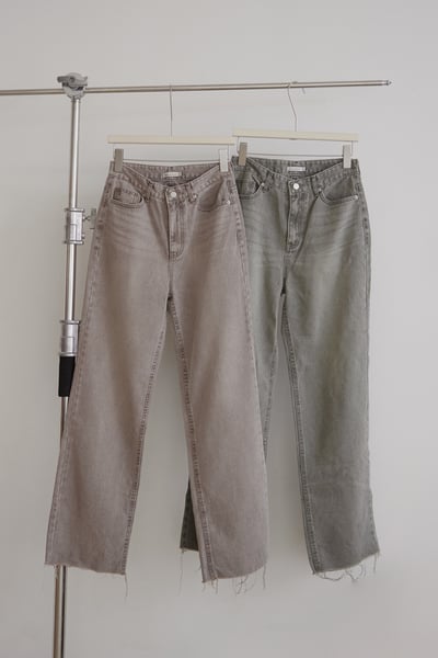 時髦抽鬚口袋渲染牛仔長褲6