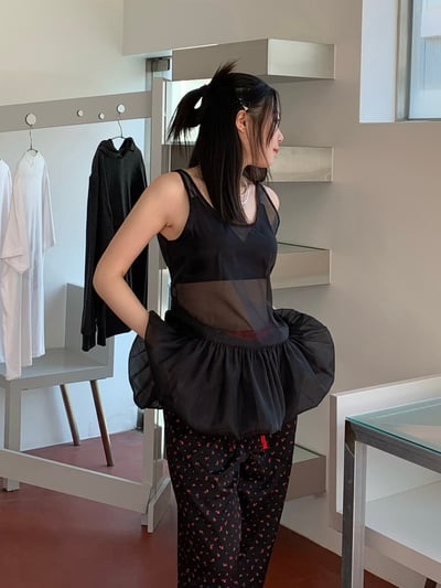 性感浪漫教主紡紗背心澎裙1