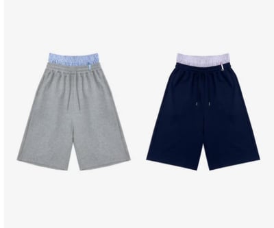 條紋配襯小吊環七分棉褲（咩冷同款）9