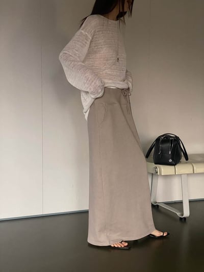 彈性綁帶厚磅針織長裙14