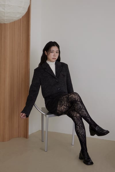 高級質感混毛短版外套5