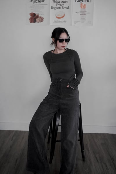 抽抽袖口合身綁帶上衣5