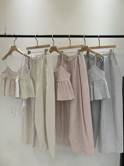 兩面穿綁帶條紋細肩背心（成套優惠）8