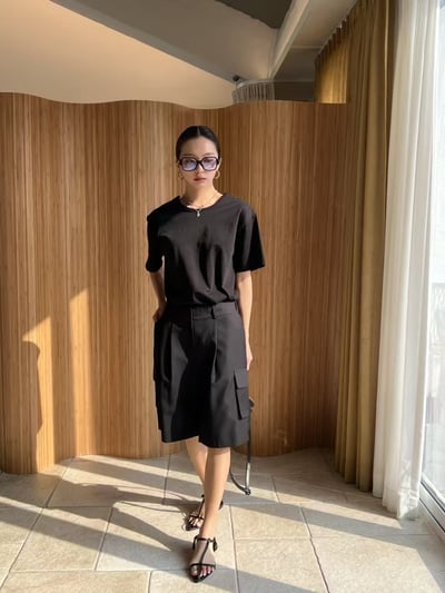 拼接透膚超柔棉短袖上衣6