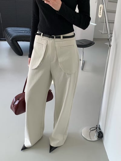 挺版顯瘦大口袋設計長褲7