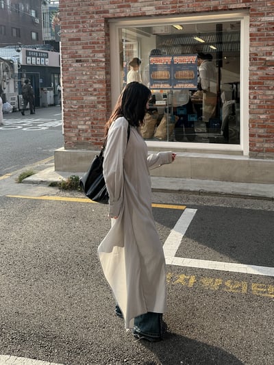 片裙造型排扣開衩襯衫洋裝3