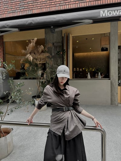 排扣兩穿小細節襯衫10