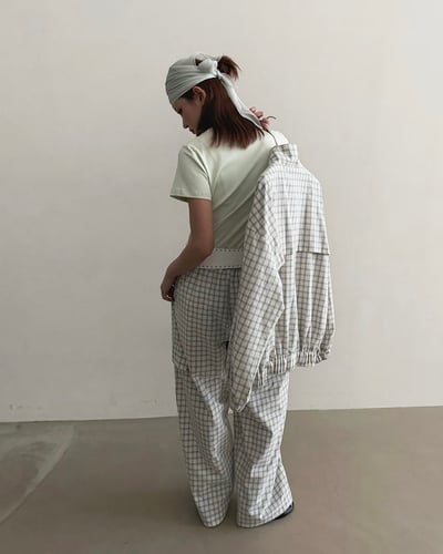 隨性韓風格紋長褲4