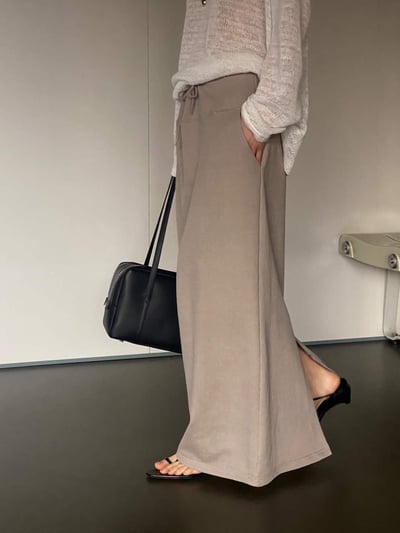 彈性綁帶厚磅針織長裙11