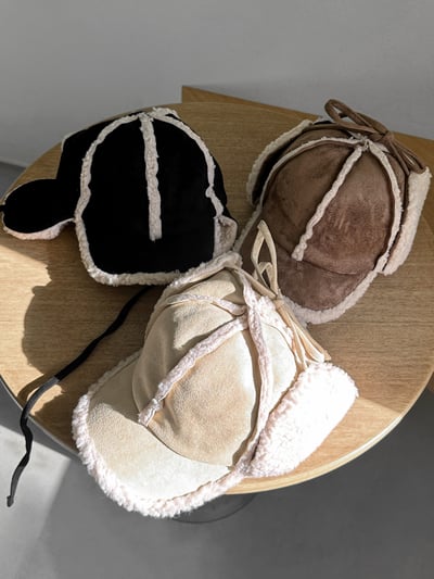 熱賣款QQ羊羔毛小臉飛行帽1