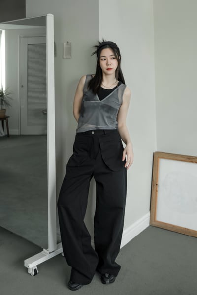 小眾設計款渲染透膚背心/上衣4