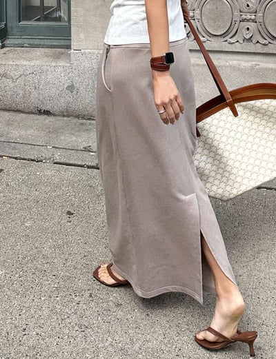 彈性綁帶厚磅針織長裙9