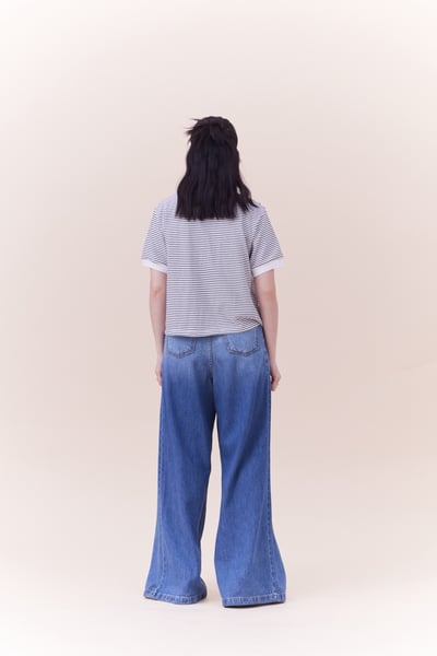 蕾絲小細節POLO條紋上衣16